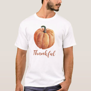 Dankbarer Oranger Kürbis Herbst Thanksgiving T-Shirt
