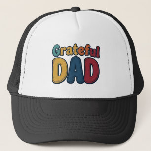 Dankbarer Papa Retro-Blasenbuchstabe-Shirt-Design_ Truckerkappe