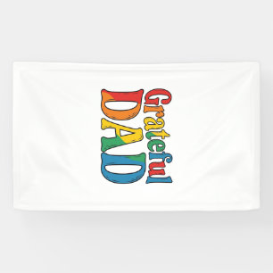 Dankbarer Papa Vintage Regenbogen-Typografie-Shirt Banner