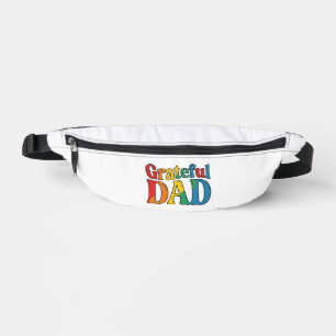 Dankbarer Papa Vintage Regenbogen-Typografie-Shirt Bauchtasche