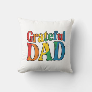 Dankbarer Papa Vintage Regenbogen-Typografie-Shirt Kissen