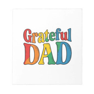 Dankbarer Papa Vintage Regenbogen-Typografie-Shirt Notizblock