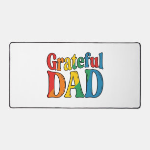 Dankbarer Papa Vintage Regenbogen-Typografie-Shirt Schreibtischunterlage