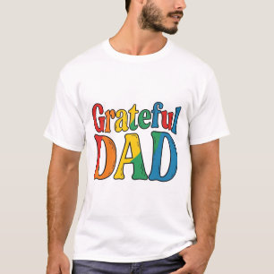 Dankbarer Papa Vintage Regenbogen-Typografie-Shirt T-Shirt