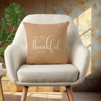 Dankbarer Personalisierter Orange Herbst Kissen