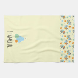 Dankbarer Pumpkin Patch Orange Blue Geschirrtuch