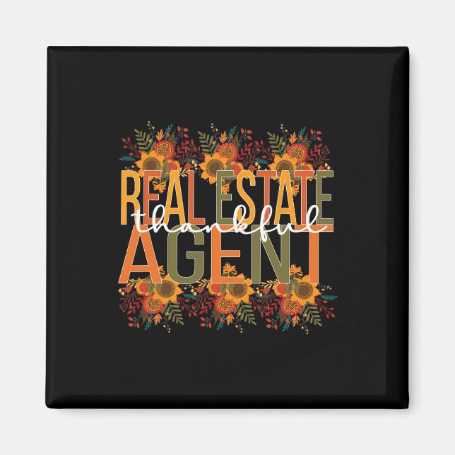 Dankbarer Real Anwesen Agent Erntedank Magnet (Vorne)