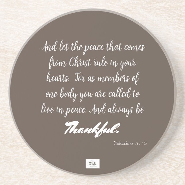 Dankbarer Sandstone-Untersetzer Getränkeuntersetzer (Vorne)