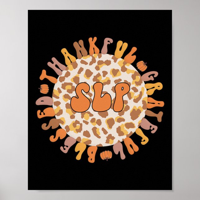 Dankbarer sprachlicher Pathologe Erntedank Poster (Vorne)