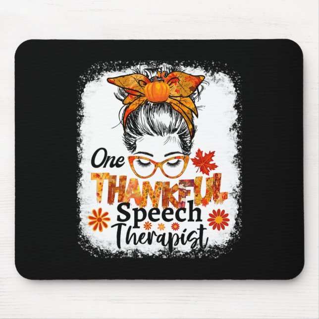 Dankbarer Sprechtherapeut Fall Erntedank Messy Mousepad (Vorne)