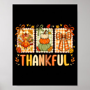 Dankbarer süßer Truthahn Thanksgiving Gackern Herb Poster