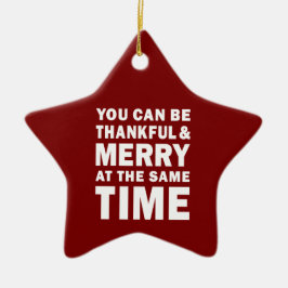 Dankbarer und fröhlicher moderner Weihnachtsstern  Keramik Ornament