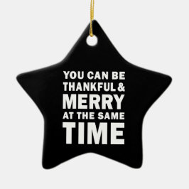 Dankbarer und fröhlicher moderner Weihnachtsstern  Keramik Ornament
