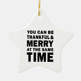 Dankbarer und fröhlicher moderner Weihnachtsstern Keramik Ornament