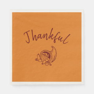 Dankbares Cornucopia Luncheon Napkins Set von 50 Serviette