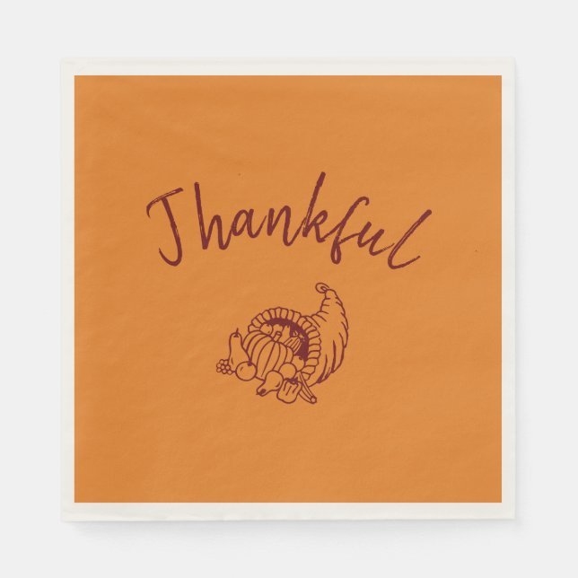 Dankbares Cornucopia Luncheon Napkins Set von 50 Serviette (Vorderseite)