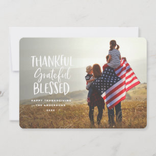 Dankbares, dankbares, gesegnetes Erntedank-Foto