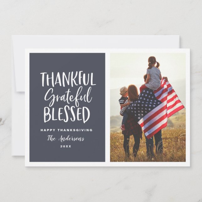 Dankbares, dankbares, gesegnetes Erntedank Foto (Vorderseite)