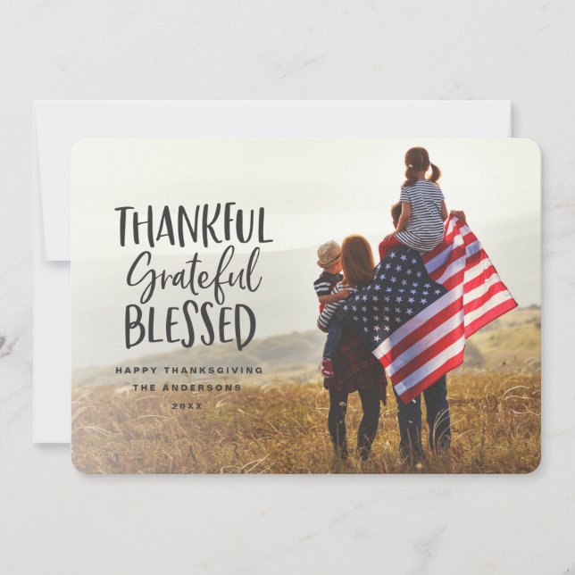 Dankbares, dankbares, gesegnetes Erntedank Foto (Vorderseite)