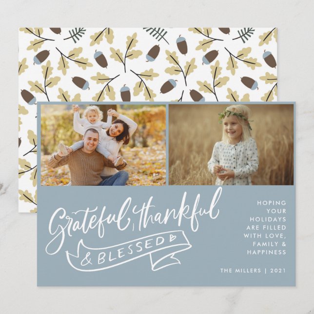 Dankbares Dankbares gesegnetes Foto Weihnachten (Vorne/Hinten)