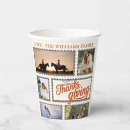 Dankbares Familienfoto Collage Party für Erntedank Pappbecher