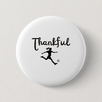 Dankbares Fußballspieler-Mädchen Thanksgiving Foot Button