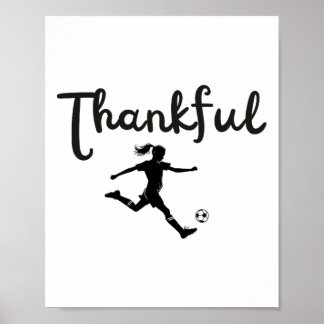 Dankbares Fußballspieler-Mädchen Thanksgiving Foot Poster