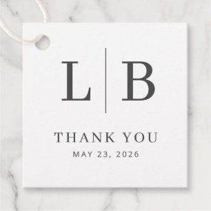 Dankbares graues minimalistisches Hochzeitsgeschen Geschenkanhänger