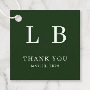 Dankbares grünes Serif-Hochzeitsgeschenk-Tag Geschenkanhänger