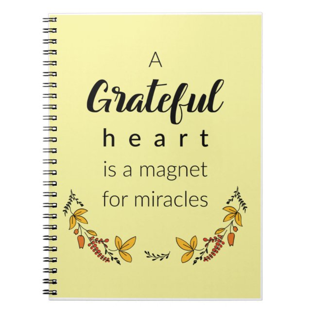Dankbares Heart Quote Spiral Notebook Notizblock (Vorderseite)