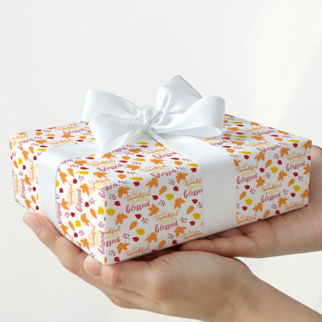 Dankbares Herbst-Geschenkverpackungspapier Geschenkpapier (Von Creator hochgeladen)