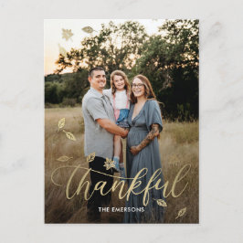 Dankbares Herbstglücklich Ernst Thanksgiving Foto  Feiertagspostkarte