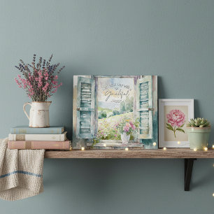 Dankbares Herz-Aquarell-Blumenfenster Fotoplatte
