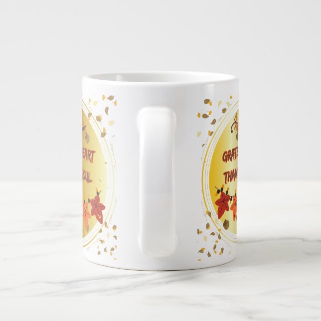 Dankbares Herz Dankbare Seele Jumbo-Tasse (Rückseite)