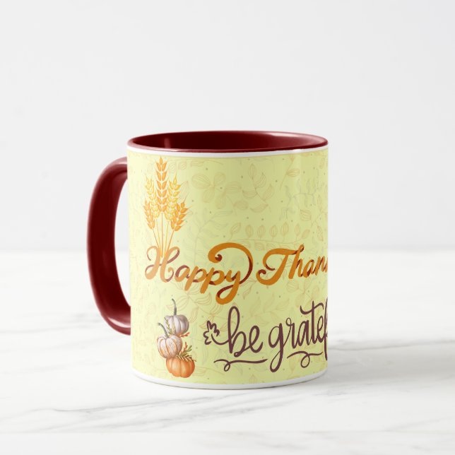 Dankbares Herz: Glückliches Dankeschön Tasse (Vorderseite Links)