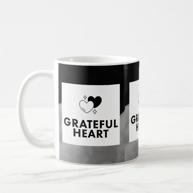 Dankbares Herz. Kaffeetasse. Kaffeetasse (Links)