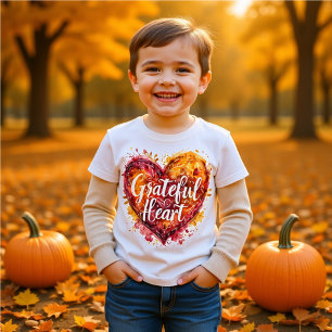 Dankbares Herz Watercolor-Kalligrafie Kinder T-Shirt