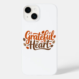 Dankbares Herztypografie-Design Case-Mate iPhone 14 Hülle