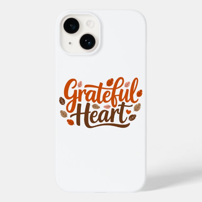 Dankbares Herztypografie-Design Case-Mate iPhone Hülle (Rückseite)