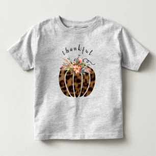 Dankbares Leopard Fall Pumpkin Erntedank Girl Kleinkind T-shirt