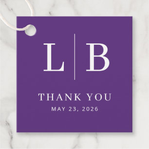 Dankbares Lila Serif Hochzeitsgeschenk Etikett Geschenkanhänger