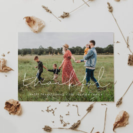 Dankbares Minimalistisches Erntedank Foto Feiertagskarte