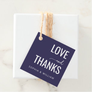 Dankbares Navy Blau Typografisches Hochzeitsgesche Geschenkanhänger