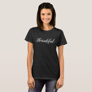 Dankbares Script, weißer Typ T-Shirt