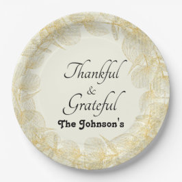 Dankbares und dankbares Herbstfest Abendessen Part Pappteller