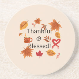 Dankbares und gesegnetes Herbstdesign Getränkeuntersetzer