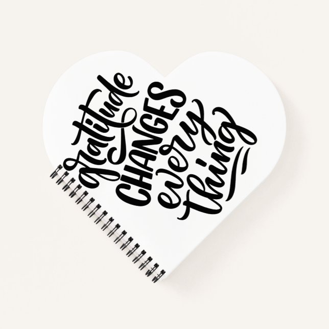 Dankbarkeit ändert alles notizbuch (Vorderseite)