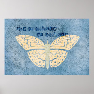 Dankbarkeit Attitude Butterfly Poster