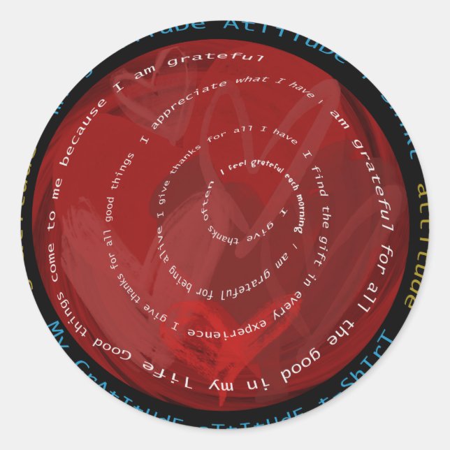 Dankbarkeit Attitude Runder Aufkleber (Vorderseite)