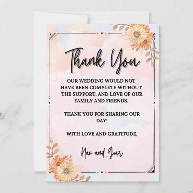 Dankbarkeit auf jeden Blick Dankeskarte (Vorderseite)